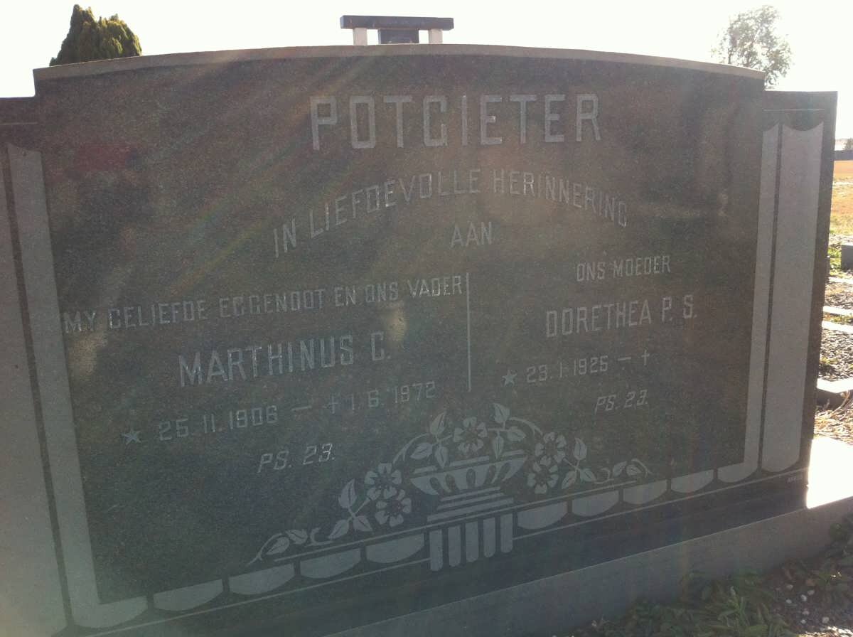 POTGIETER Marthinus C. 1906-1972 &amp; Dorethea P.S. 1925