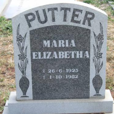 PUTTER Maria Elizabeth 1925-1982