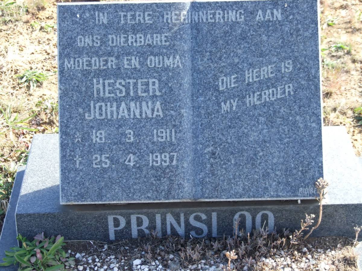 PRINSLOO Hester Johanna 1911-1997