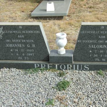 PRETORIUS Johannes G.H. 1933-1997 &amp; Salomina M. 1936-1991