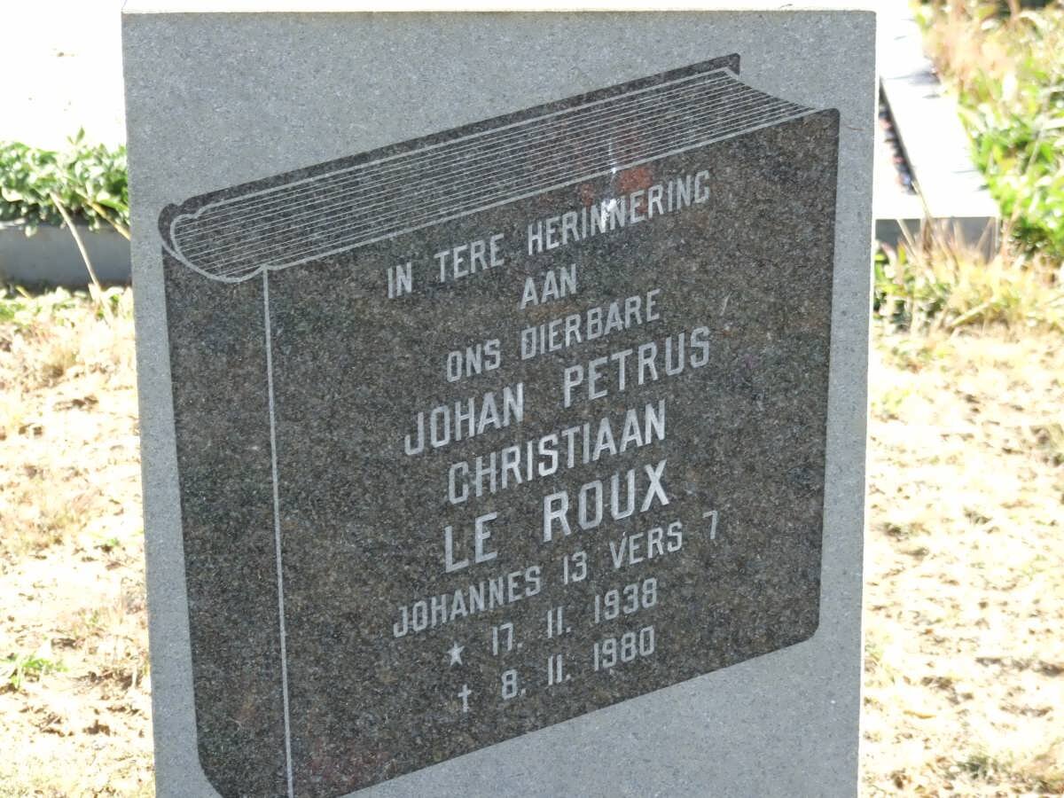 ROUX Johan Petrus Christiaan, Le 1938-1980