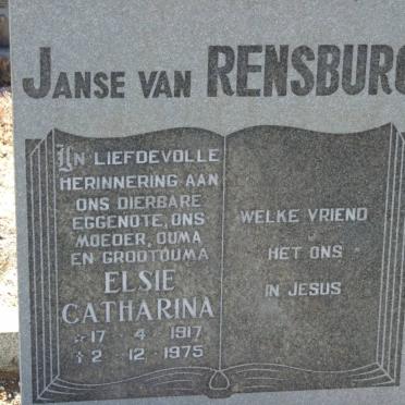 RENSBURG Elsie Catharina, Janse van 1917-1975