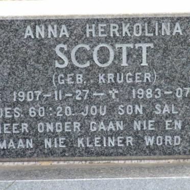 SCOTT Anna Herkolina nee KRUGER 1907-1983