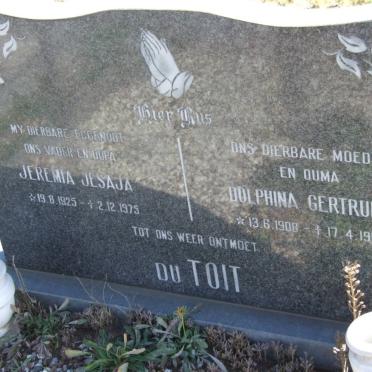 TOIT Jeremia Jesaja, du 1925-1975 &amp; Dolphina Gertruida 1908-1988