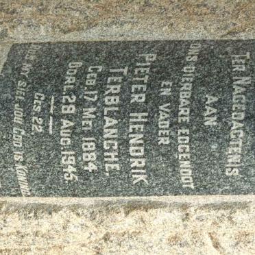 TERBLANCHE Pieter Hendrik 1884-1945 &amp; Ellen Wilhelmina Fredrica 1892-1960