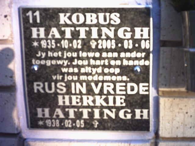 HATTINGH Kobus 1935-2005 &amp; Herkie 1938-