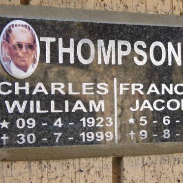 THOMPSON Charles William 1923-1999 &amp; Francina Jacoba 1932-1996