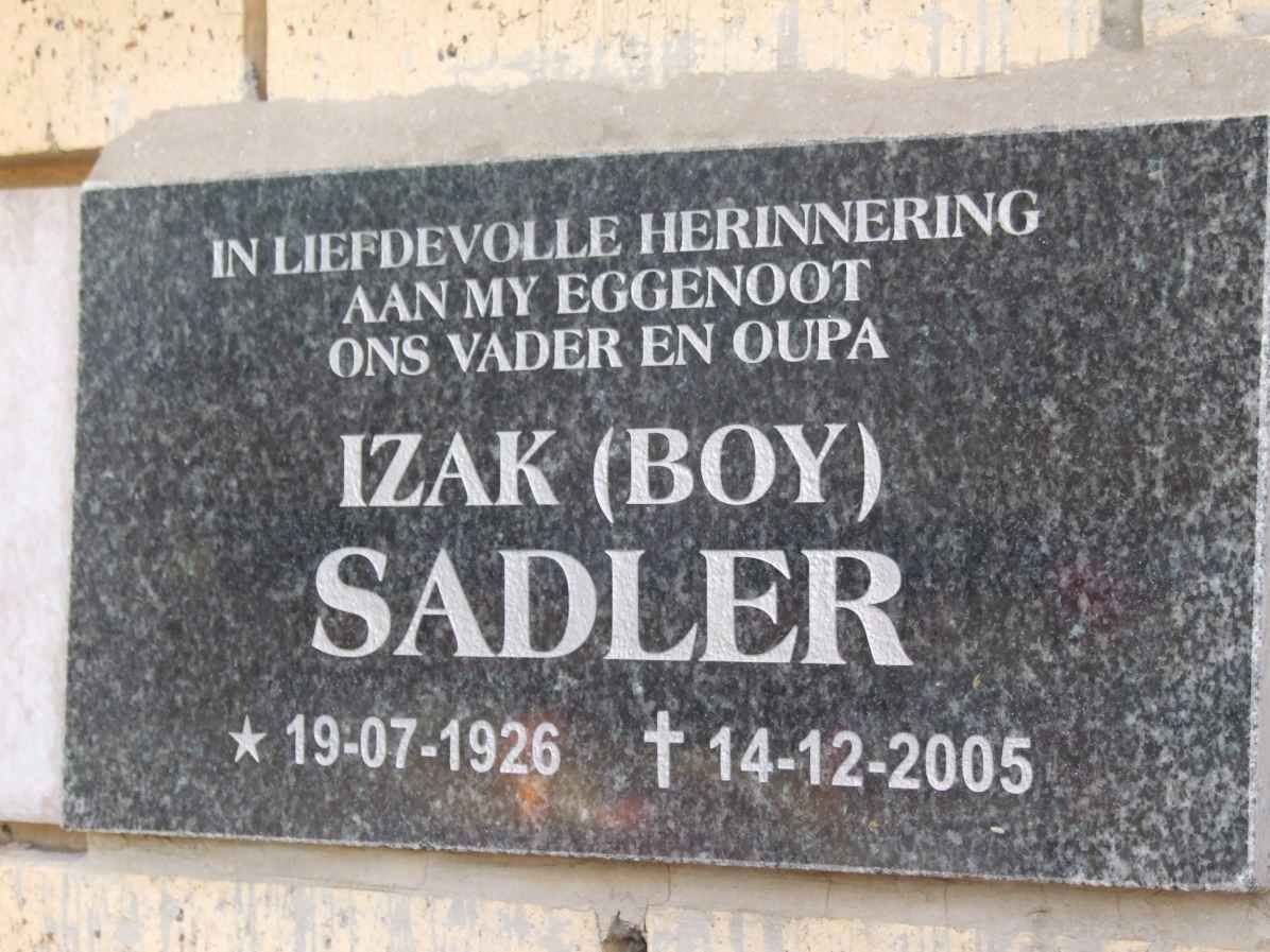 SADLER Izak 1926-2005