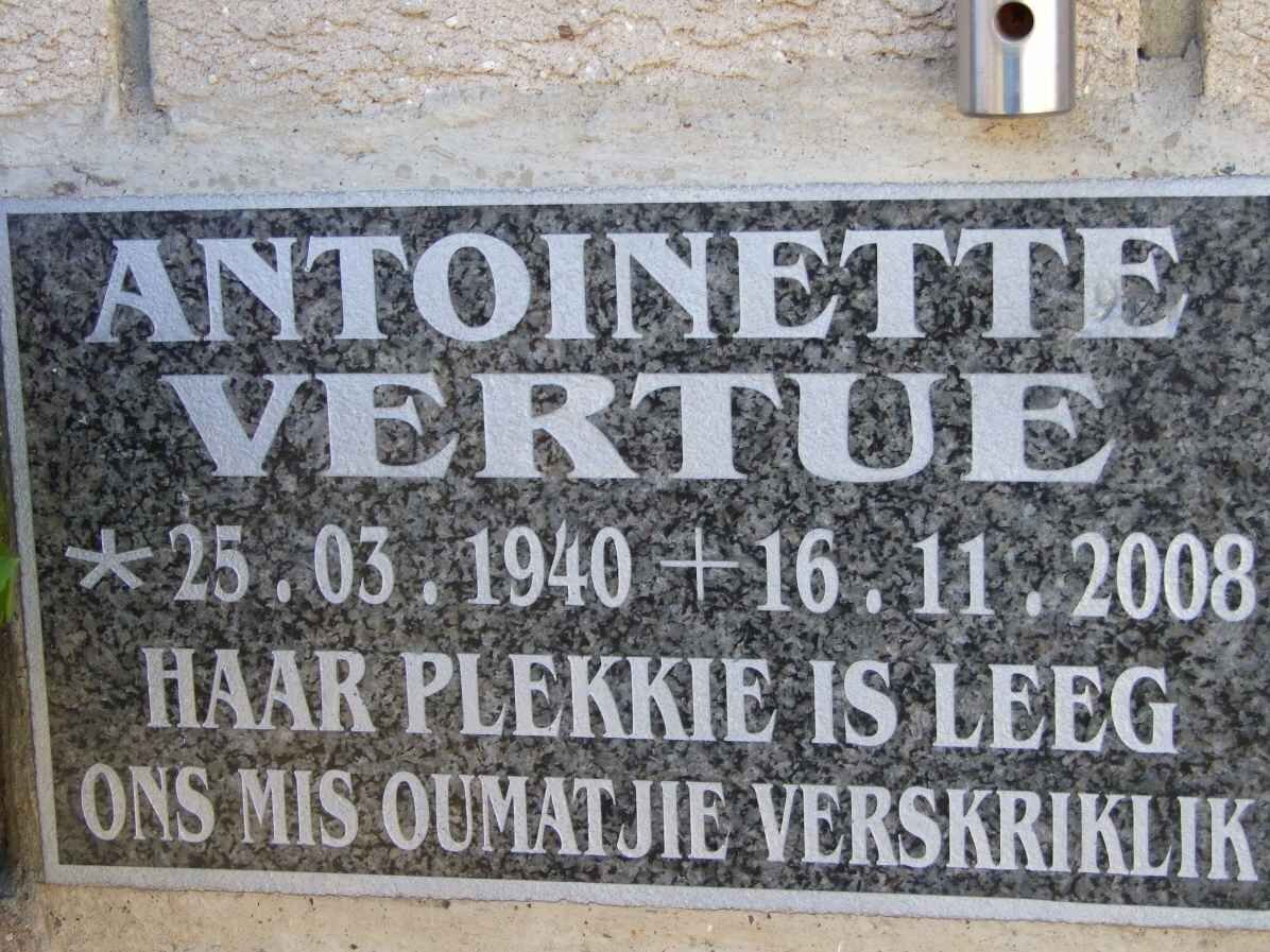 VERTUE Antoinette 1940-2008