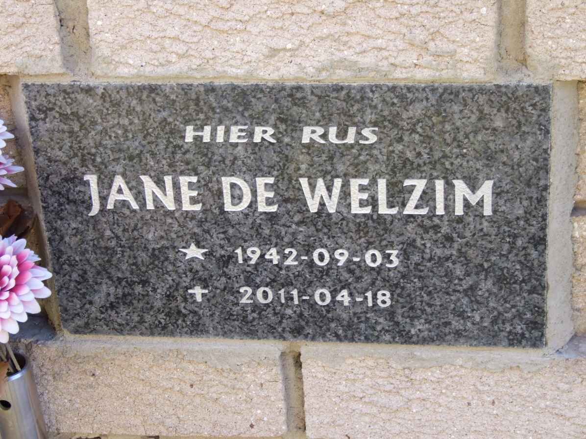WELZIM Jane, de 1942-2011
