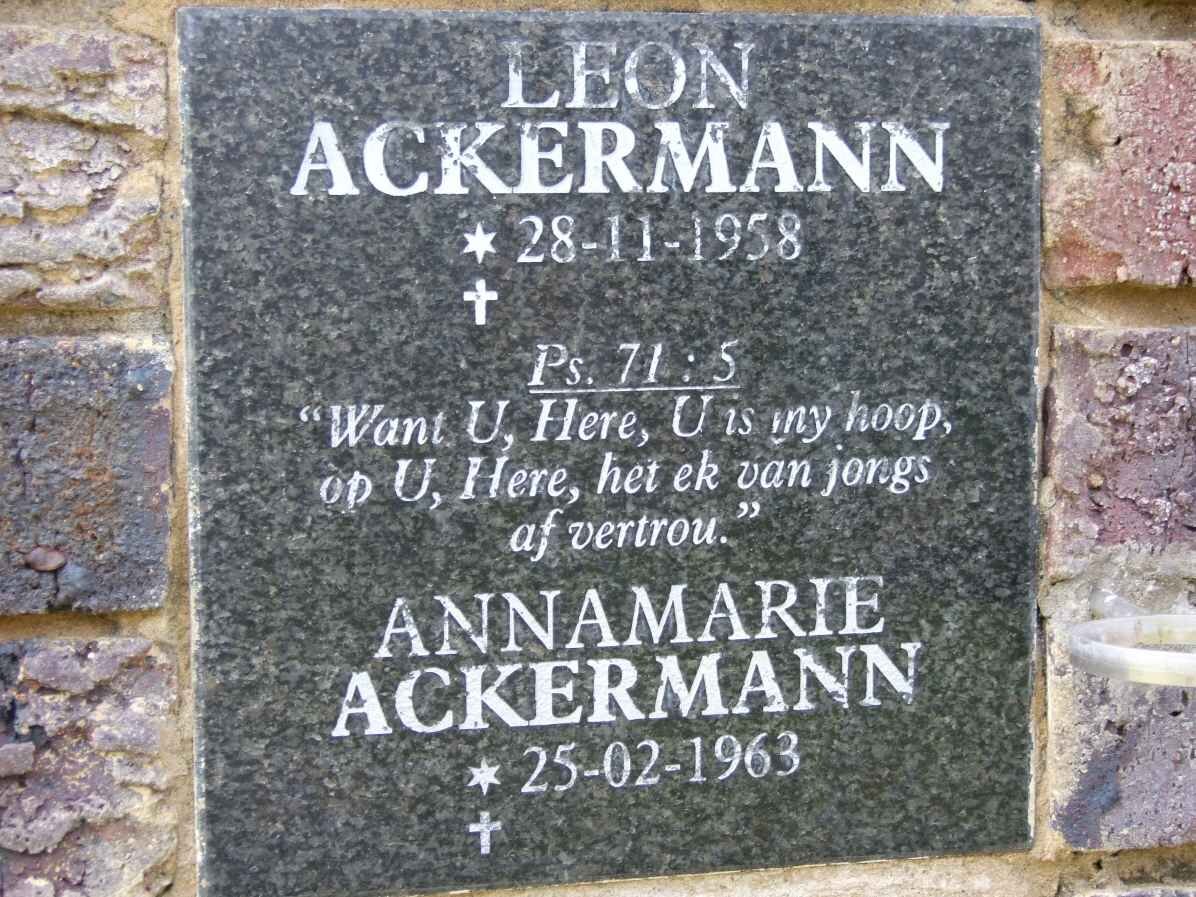 ACKERMANN Leon 1958- &amp; Annamarie 1963-