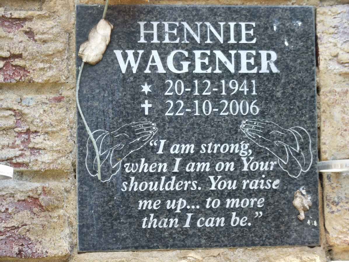 WAGENER Hennie 1941-2006