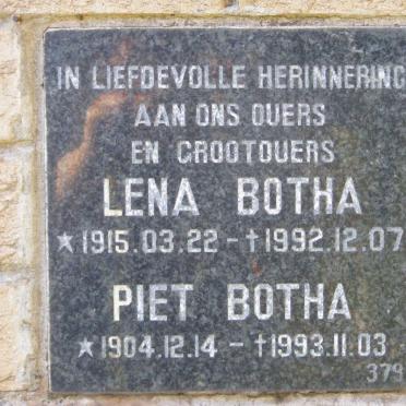 BOTHA Piet 1904-1993 &amp; Lena 1915-1992