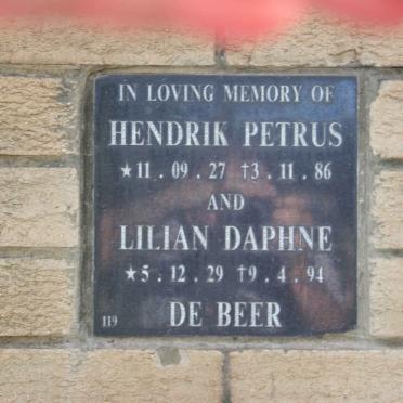 BEER Hendrik Petrus, de ??27-??86 &amp; Liian Daphne ??29-??94
