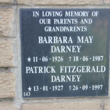 DARNEY Patrick Fitzgerald 1927-1997 &amp; Barbara May 1926-1987