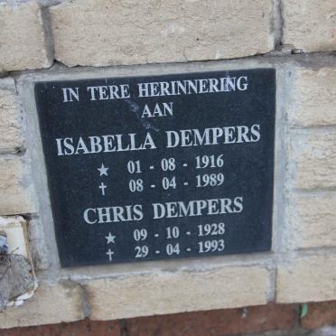 DEMPERS Chris 1928-1993 &amp; Isabella 1916-1989