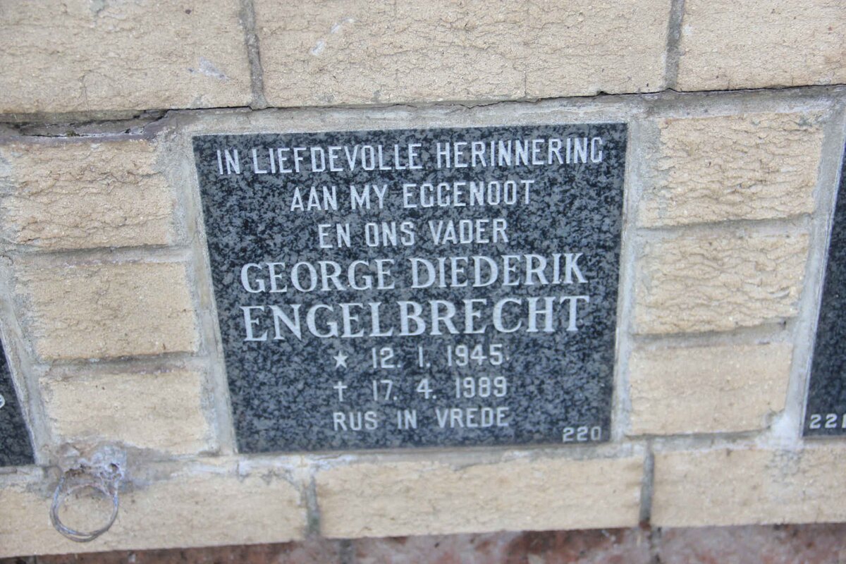 ENGELBRECHT George Diederik 1945-1989