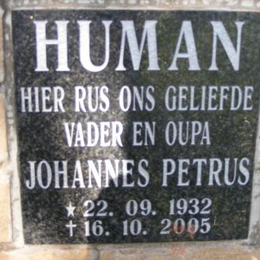 HUMAN Johannes Petrus 1932-2005