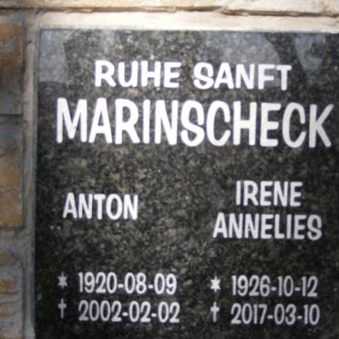 MARINSCHECK Anton 1920-2002 &amp; Irene Annelies 1926-2017