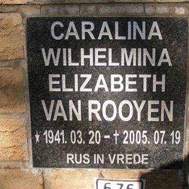 ROOYEN Caralina Wilhelmina Elizabeth, van 1941-2005