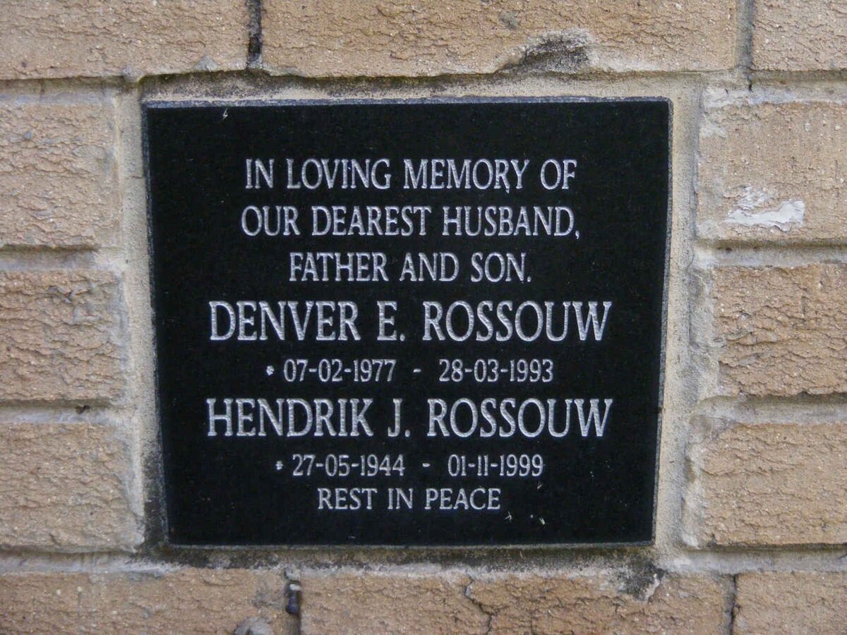 ROSSOUW Hendrik J. 1944-1999 :: ROSSOUW Denver E. 1977-1993