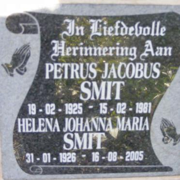 SMIT Petrus Jacobus 1925-1981 &amp; Helena Johanna Maria 1926-2005