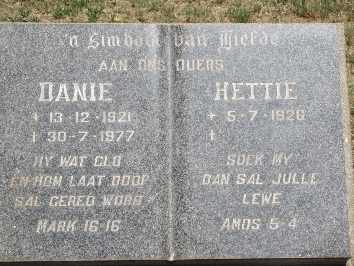 ? Danie 1921-1977 &amp; Hettie 1926