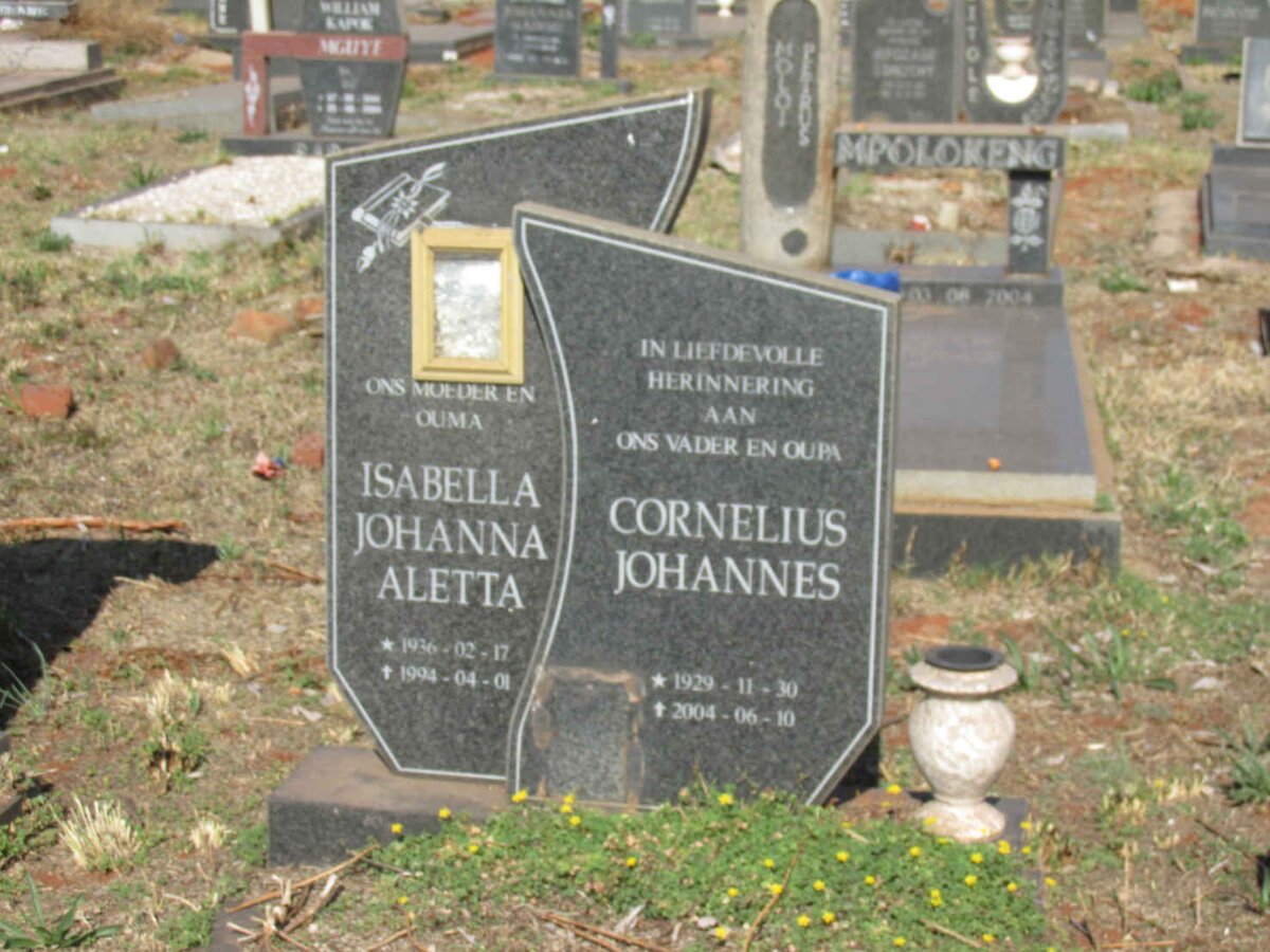 ? Cornelius Johannes 1929-2004 & Isabella Johanna Aletta 1936-1994