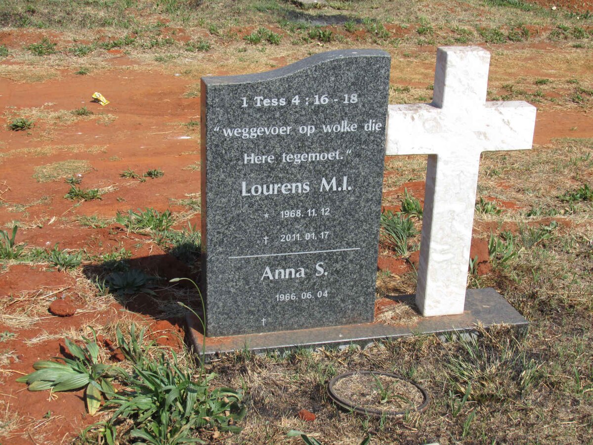 ? Lourens M.I. 1968-2011 & Anna S. 1966- 
