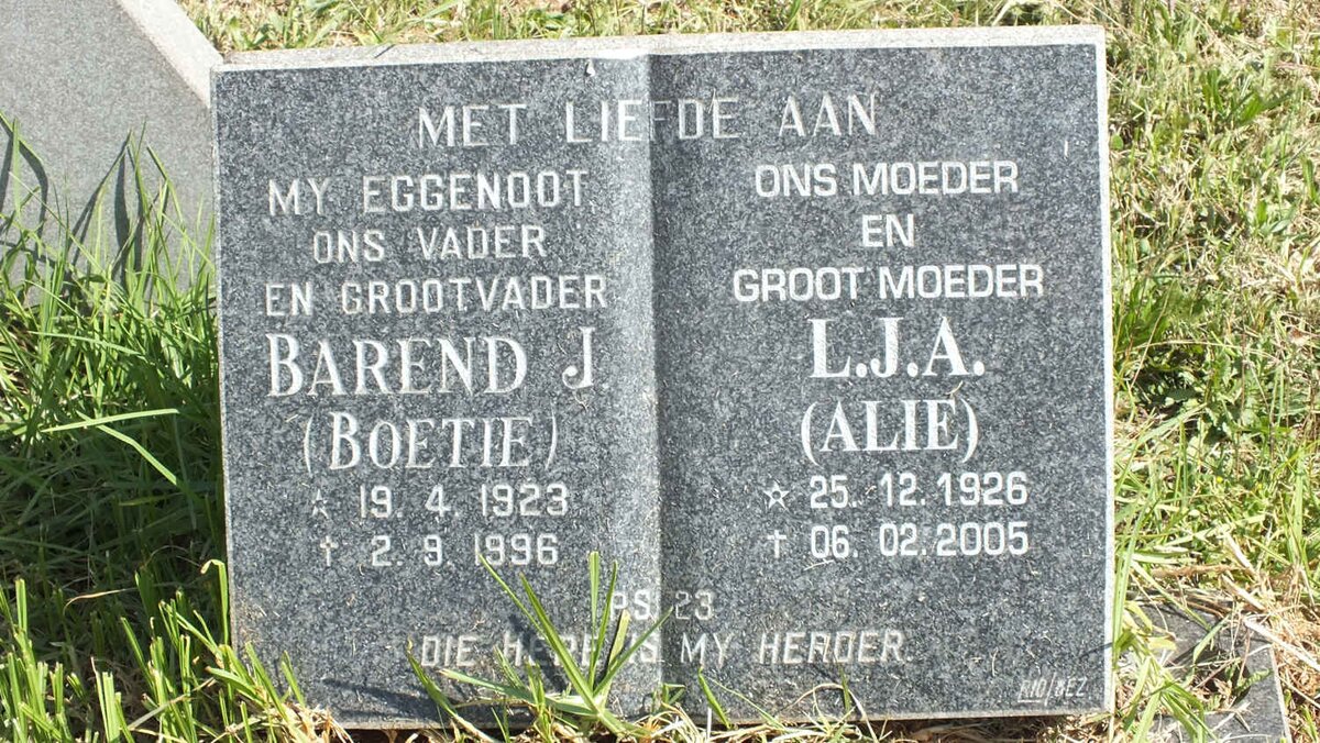 ? Barend J. 1923-1996 &amp; L.J.A. 1926-2005
