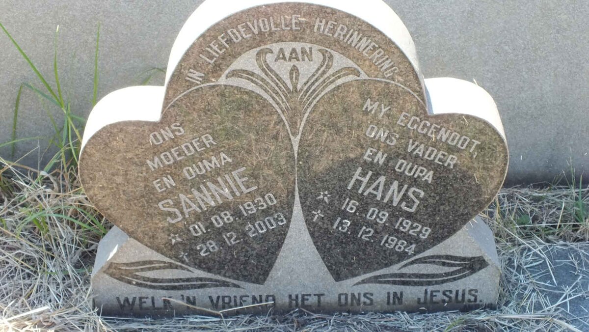 ? Hans 1929-1984 &amp; Sannie 1930-2003