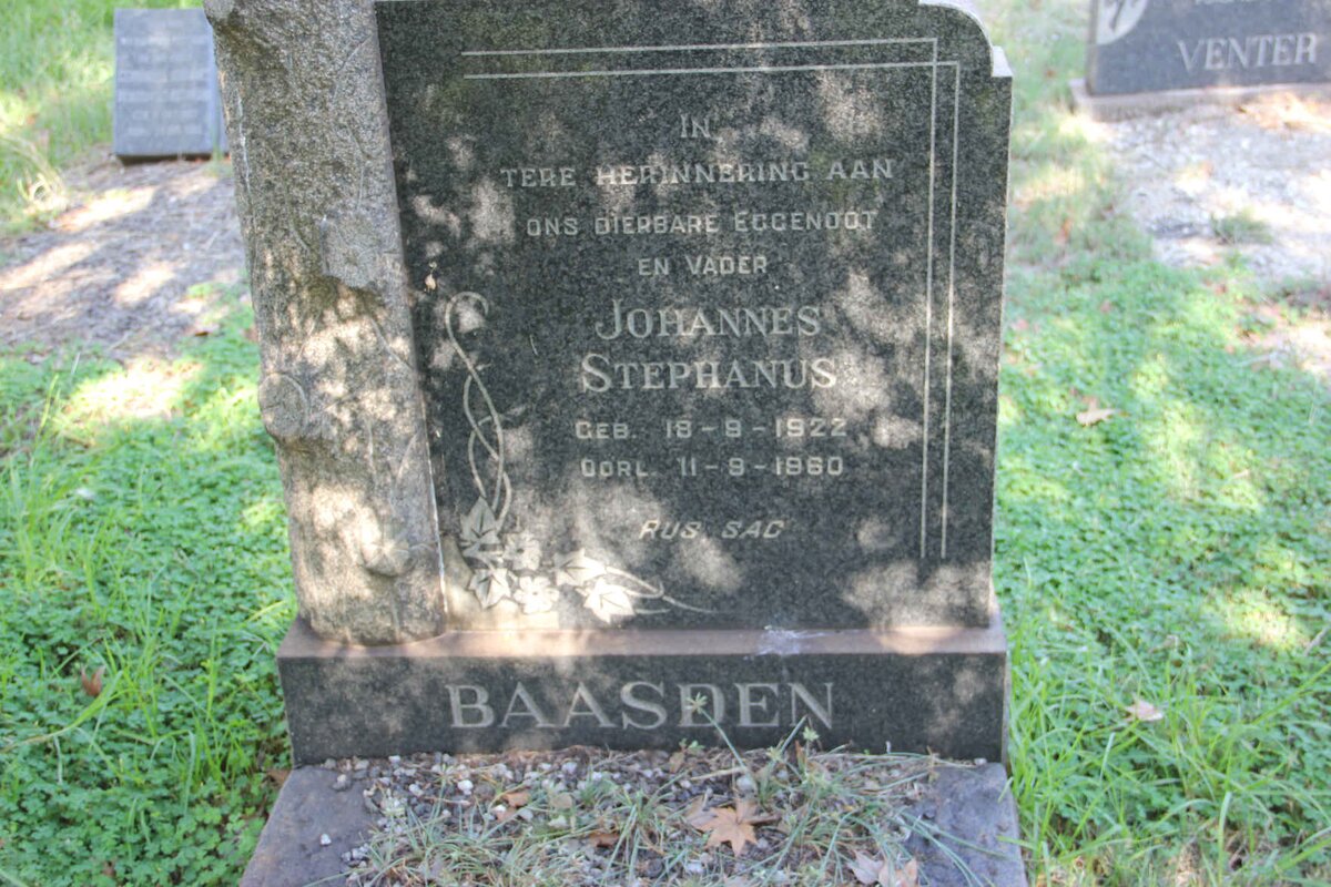 BAASDEN Johannes Stephanus 1922-1960