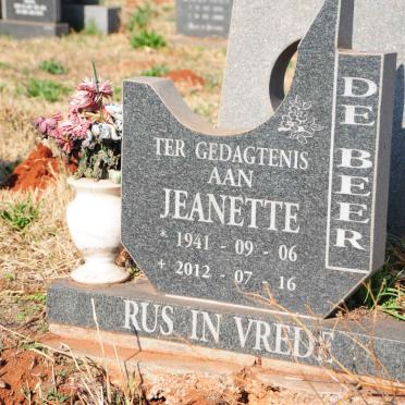 BEER Jeanette, de 1941-2012