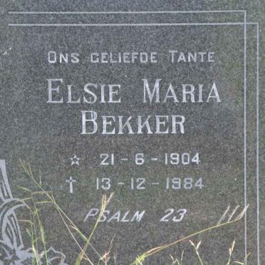 BEKKER Elsie Maria 1904-1984