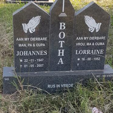 BOTHA Johannes 1947-2007 &amp; Lorraine 1952-