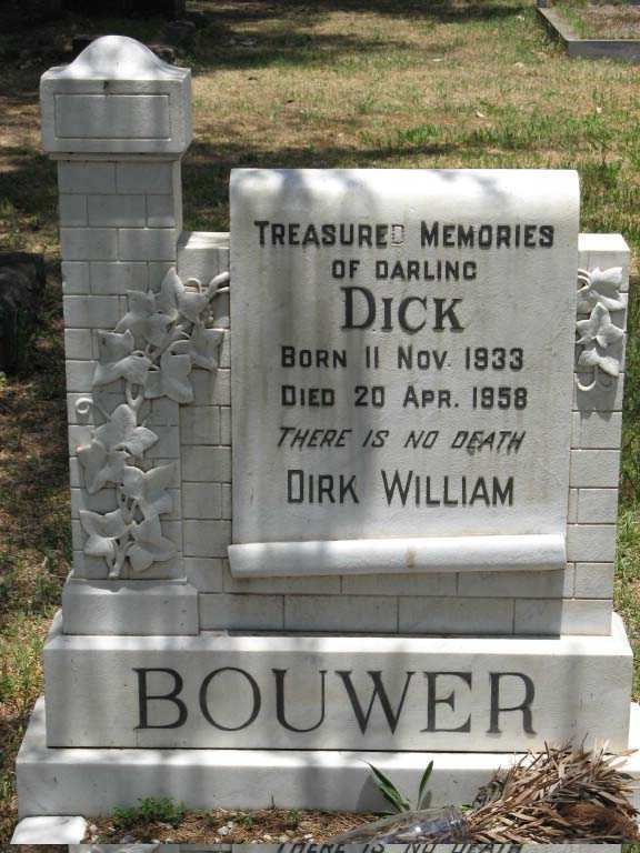 BOUWER Dirk William 1933-1958