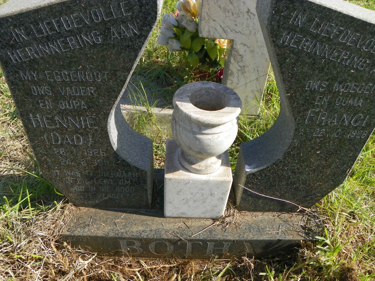 BOTHA Hennie 1925-1997 &amp; Franci 1928-