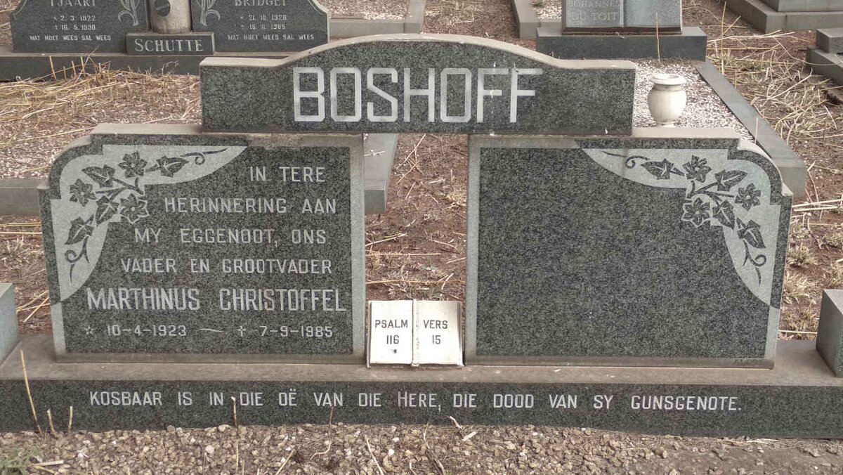 BOSHOFF Marthinus Christoffel 1923-1985