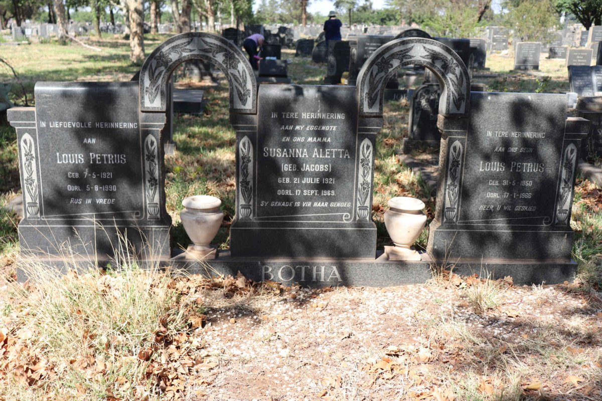 BOTHA Louis Petrus 1921-1990 & Susanna Aletta JACOBS 1921-1969 :: BOTHA Louis Petrus 1950-1966
