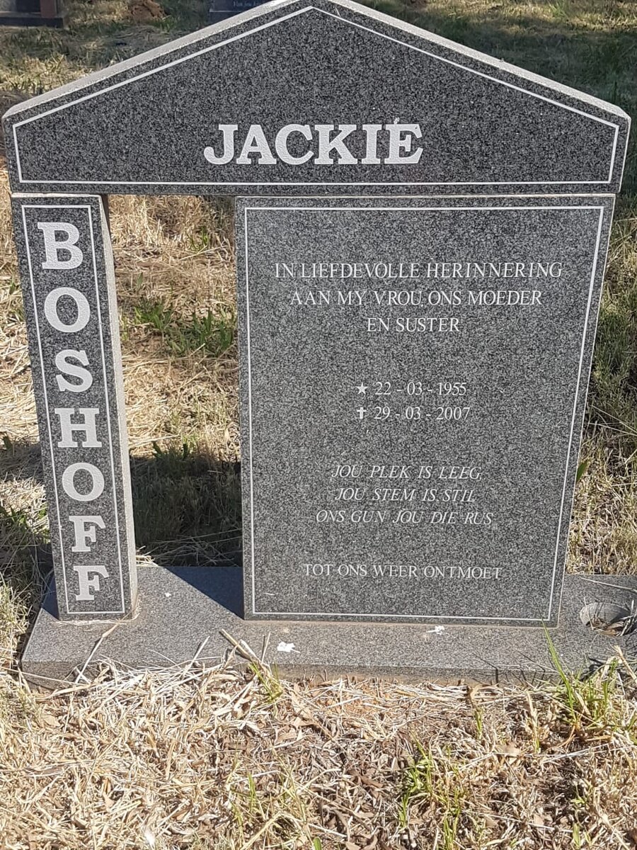BOSHOFF Jackie 1955-2007