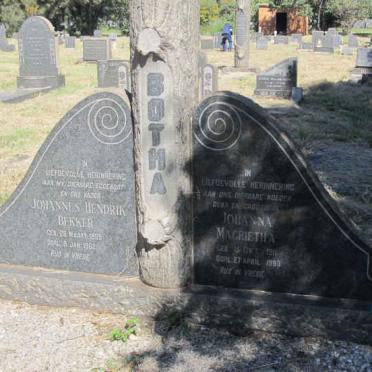 BOTHA Johannes Hendrik Bekker 1899-1962 &amp; Johanna Magrietha 1911-1998