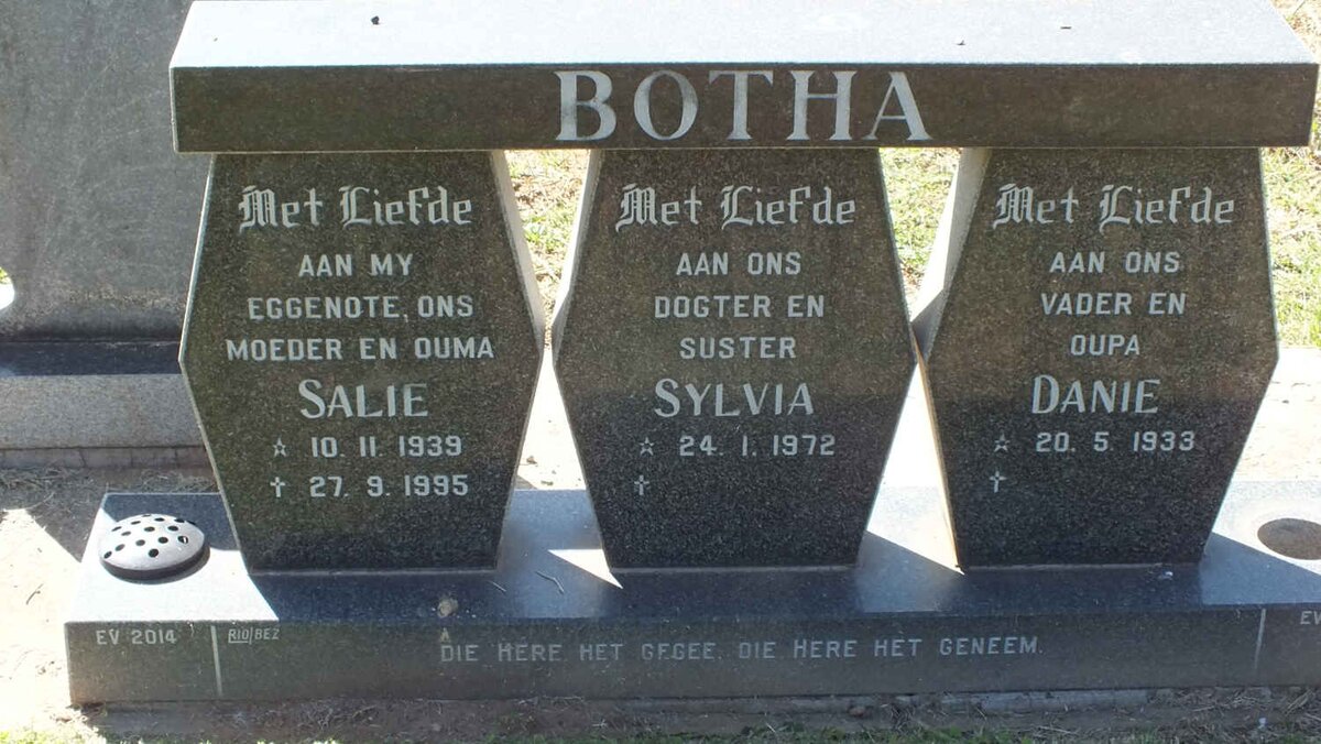 BOTHA Danie 1933- &amp; Salie 1939-1995 :: BOTHA Sylvia 1972-