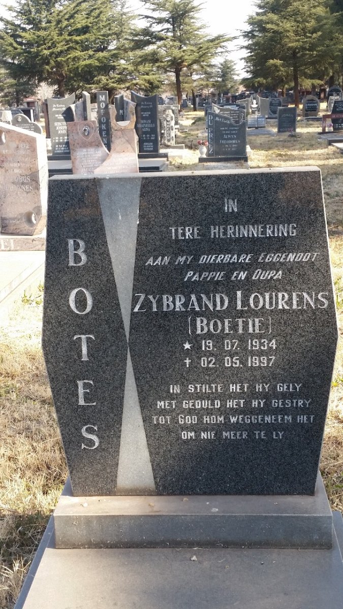 BOTES Zybrand Lourens 1934-1997
