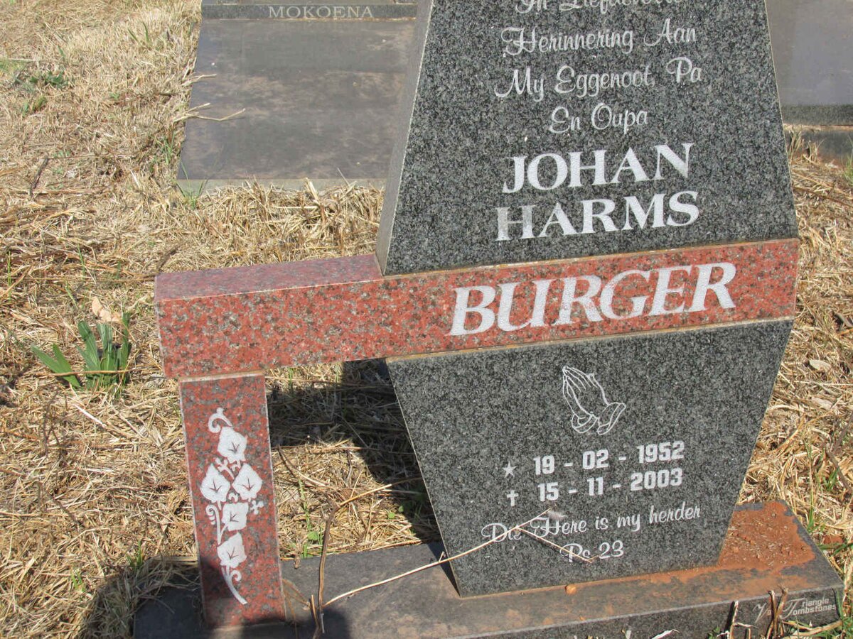 BURGER Johan Harms 1952-2003