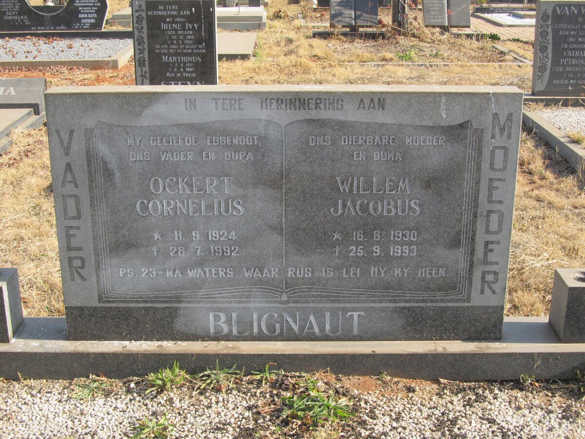 BLIGNAUT Ockert Cornelius 1924-1992 &amp; Willem Jacobus 1930-1993
