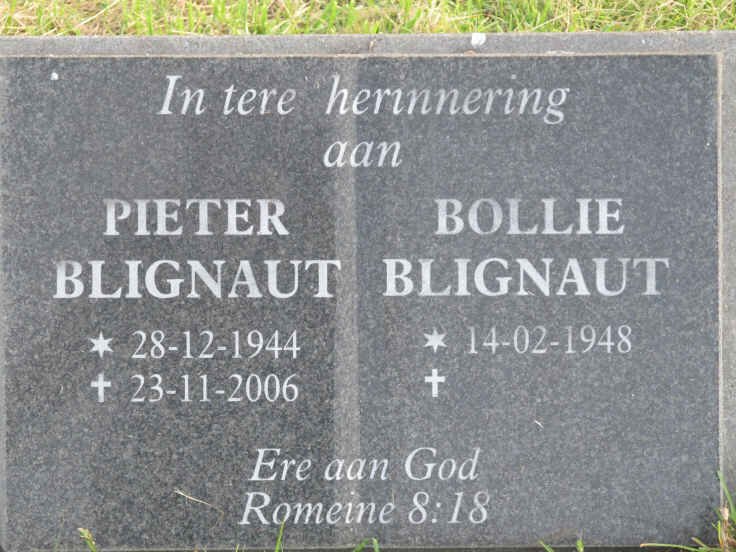BLIGNAUT Pieter 1944-2006 &amp; Bollie 1948-