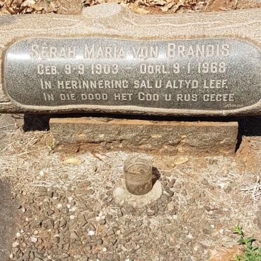 BRANDIS Serah Maria, von 1903-1968