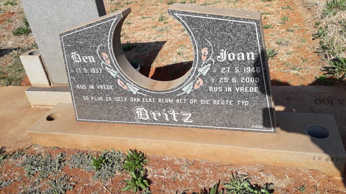 BRITZ Ben 1937-  & Joan 1946-2000