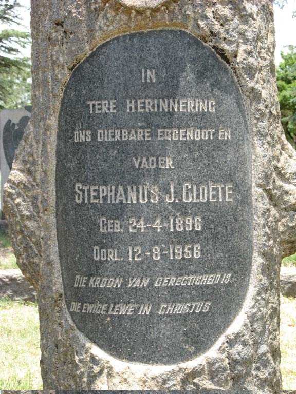 CLOETE Stephanus J. 1896-1956