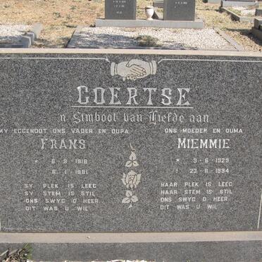 COERTSE Frans 1918-1981 &amp; Miemmie 1929-1994